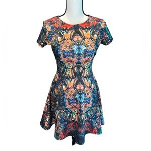 AQUA Multicolor Fit & Flare Dress